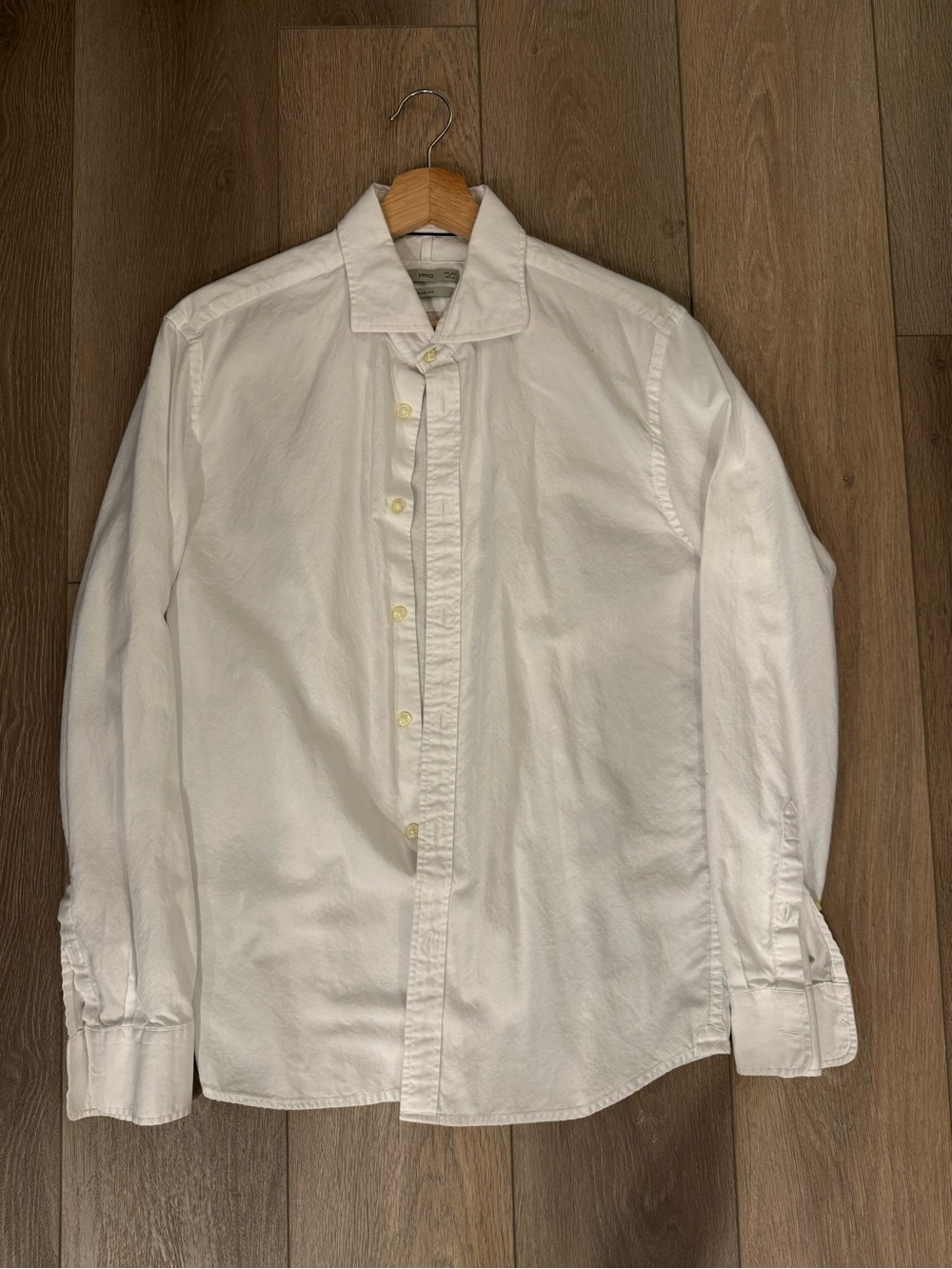 Mango White Long-Sleeve Button Shirt